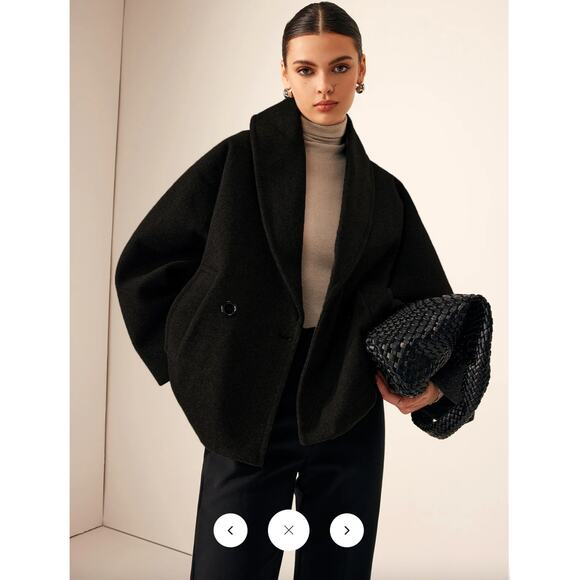 Commense Tweed Pockets Loose Coat Sz S - Picture 7 of 7